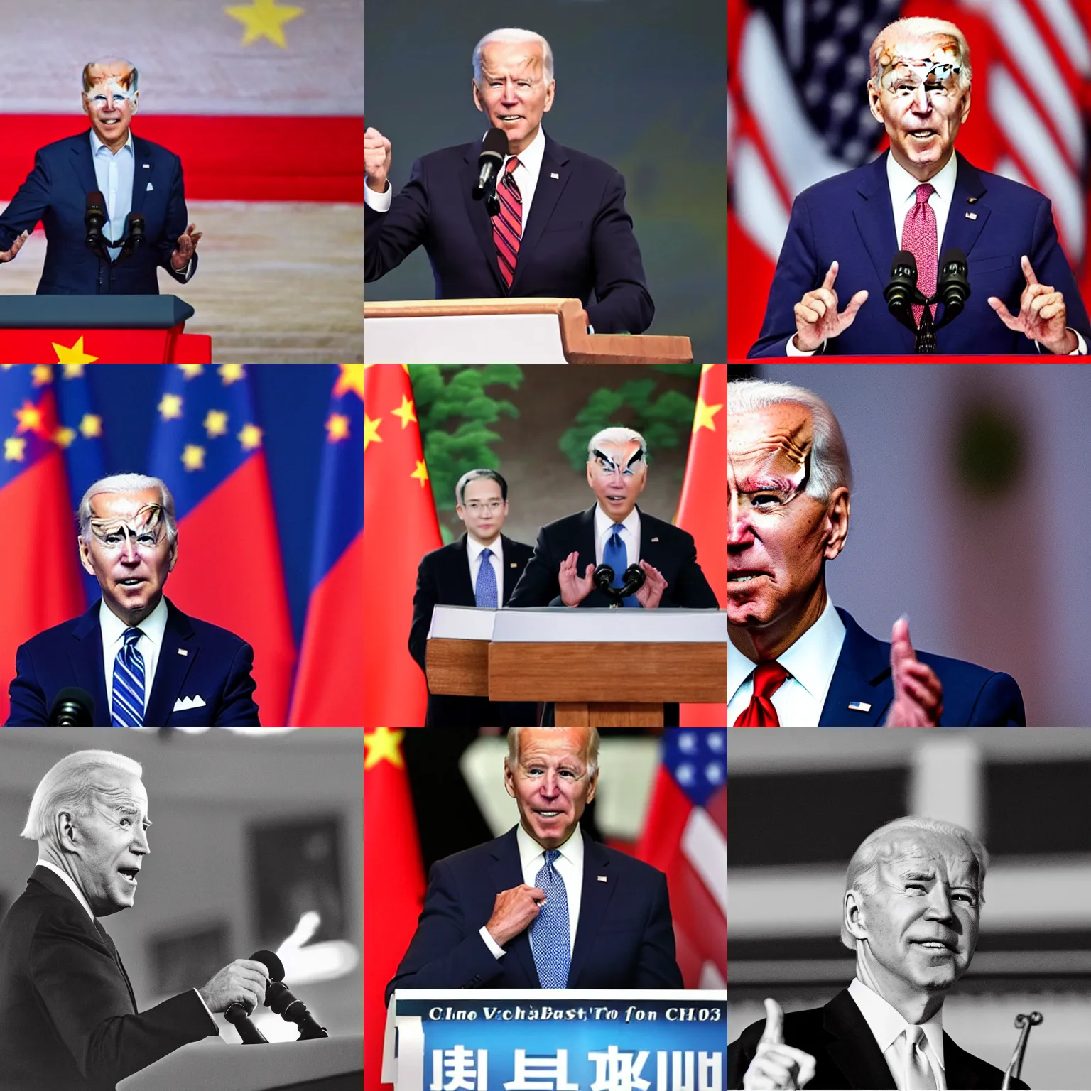 Prompt: Joe Biden as a leader of chinese communist party, giving speech