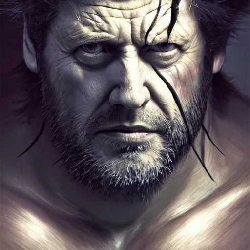 Prompt: Boris Johnson as Wolverine, marvel, dark, intricate, highly detailed, smooth, artstation, digital illustration by Ruan Jia and Mandy Jurgens and Artgerm and Wayne Barlowe and Greg Rutkowski and Zdislav Beksinski, octane render, hyper realistic, sharp focus, 8k