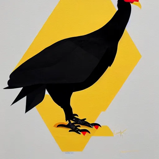 Image similar to majestic black chicken, royal bird, profile picture by Sachin Teng, asymmetrical, Organic Painting , Matte Painting, geometric shapes, hard edges, graffiti, street art:2 by Sachin Teng:4