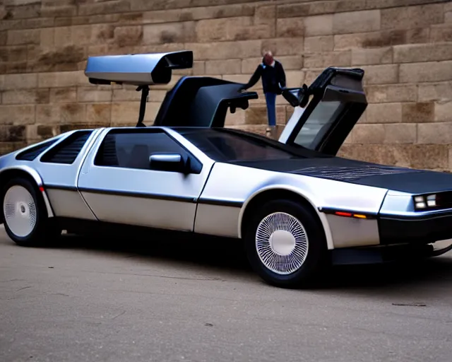 Image similar to new prototype delorean, dslr