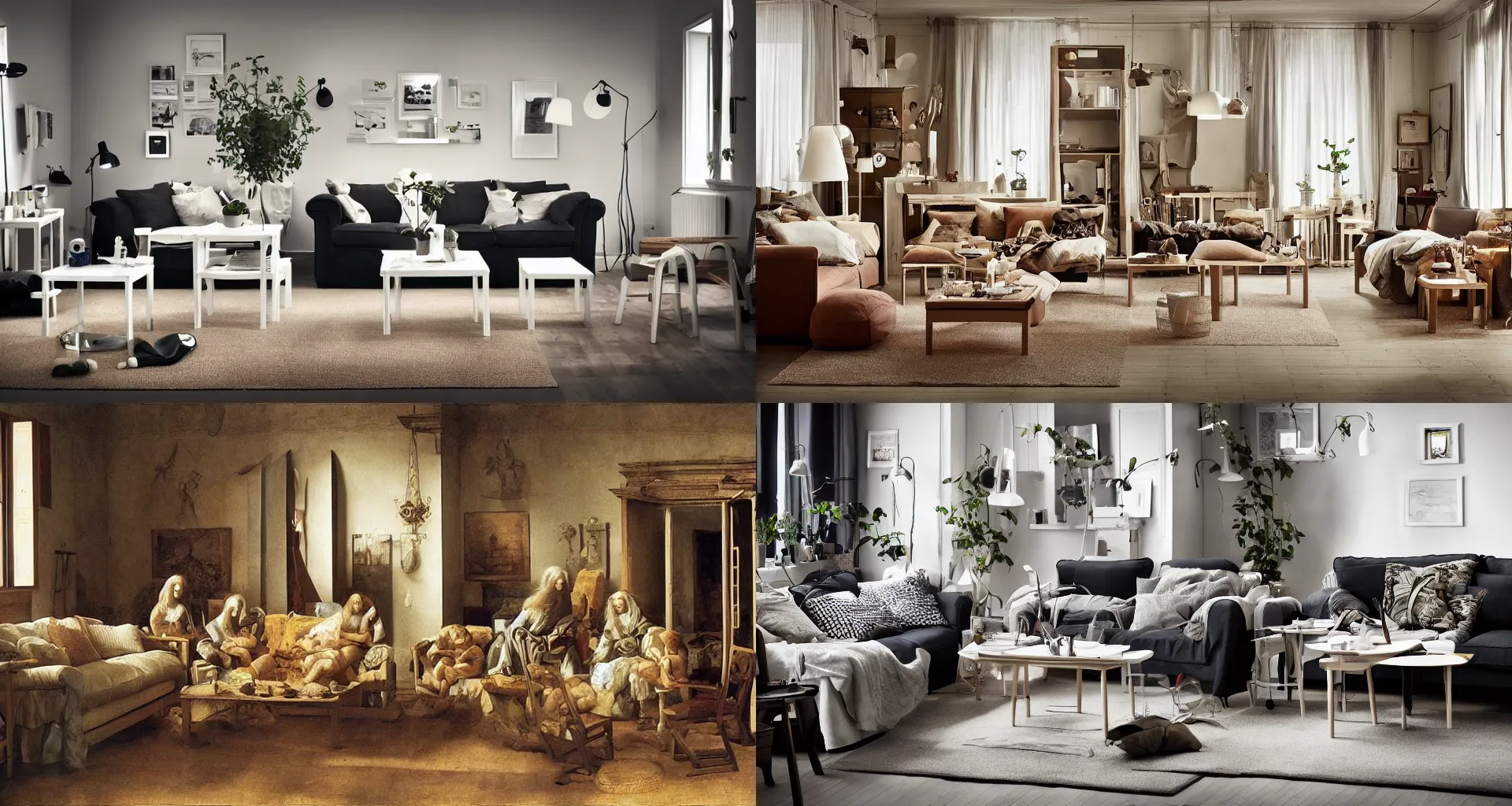 Prompt: IKEA catalogue photo of a living room, by Leonardo da Vinci