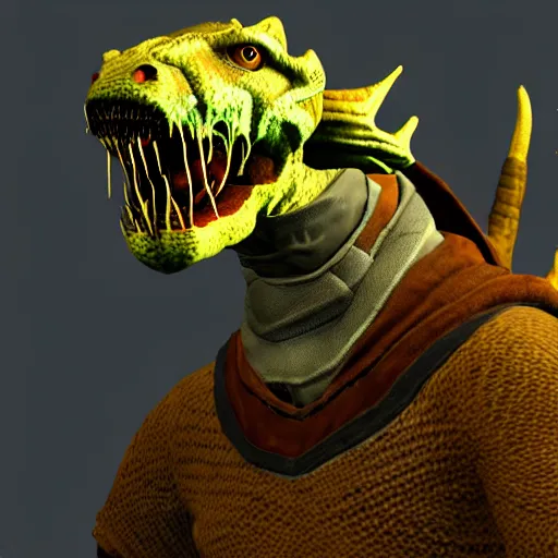 Image similar to Hyperrealistic dragonborn in Half-Life 2, as coherent as Dall-E 2