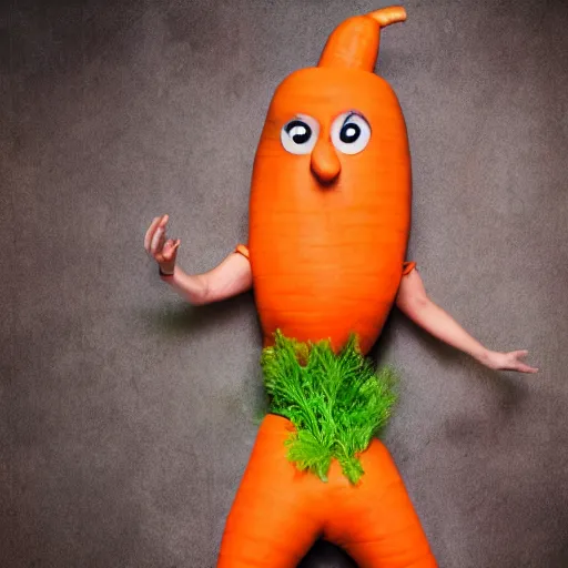 Prompt: Rob Schneider dressed up as a carrot, photo, 4K