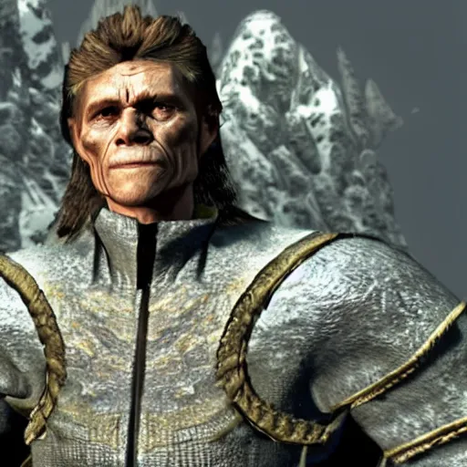 Prompt: willem dafoe in skyrim conjures