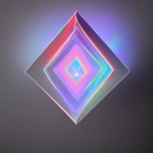 Prompt: a black triangle shaped box on a black background, with a hologram by gabriel dawe, trending on behance, holography, tesseract, holographic, geometric