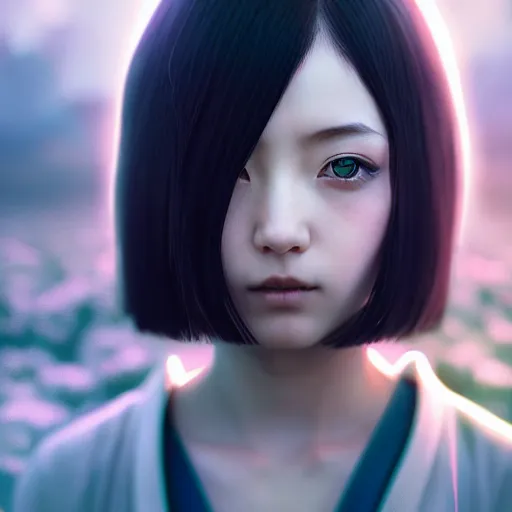 Prompt: angelic japanese girl by tom bagshaw, green eyes and long black hair by ilya kuvshinov, rtx reflections, octane render 1 2 8 k, extreme high intricate details by wlop, digital anime art by ross tran, wide shot, close up shot, composition by sana takeda, dramatic lighting by greg rutkowski