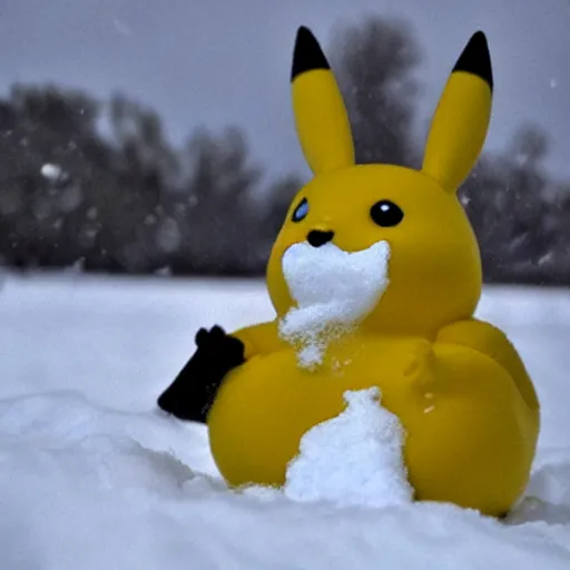 Image similar to a snow Pikachu