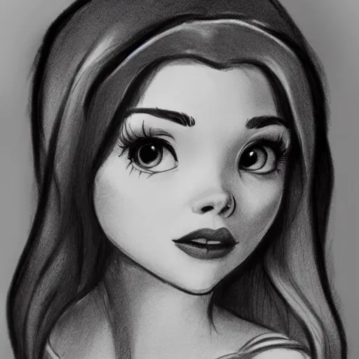 Image similar to milt kahl pencil sketch of chloe grace moretz as snow white