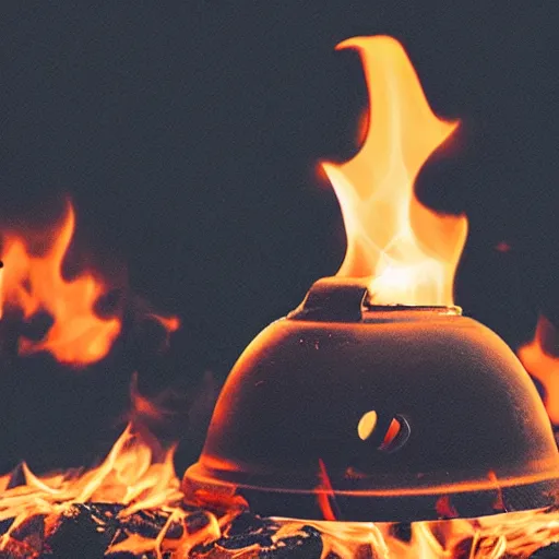 Prompt: edited bell on flames