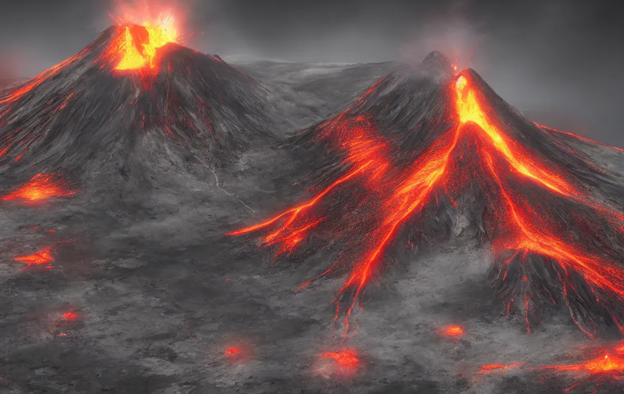 Prompt: volcano, photorealistic, highly - detailed, 4 k, ue 5, light effect, rtx on, realistic, cinematic, imax quality, trending on artstation