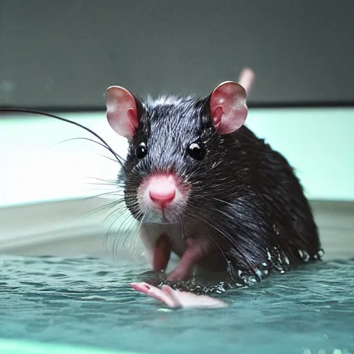 Prompt: dj porter robinson as a wet rat