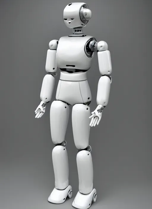 Image similar to 'futuristic white ceramic humanoid robot male with a handsome face and muscular body'