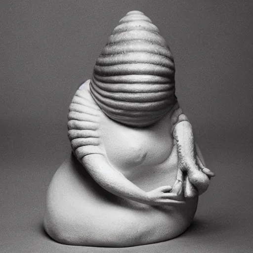 Prompt: studio photograph of real snail woman