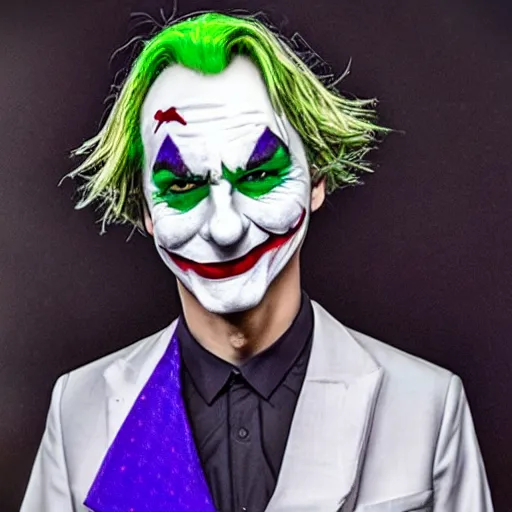 Image similar to xQc in Joker cosplay