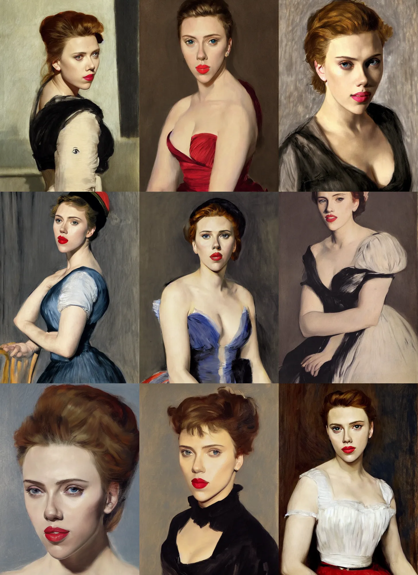 Prompt: portrait of Scarlett Johansson by Manet, super detailed, photorealism, 4k, hd