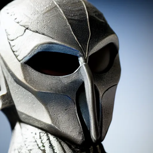 Prompt: a close up photo of a highly detailed statue of Moon Knight from Marvel, 8K, Cinematic,