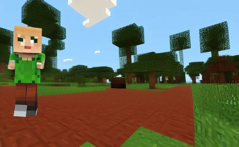 Image similar to MINECRAFT, scary , disgusting, screenshot from gameplay, disgusting