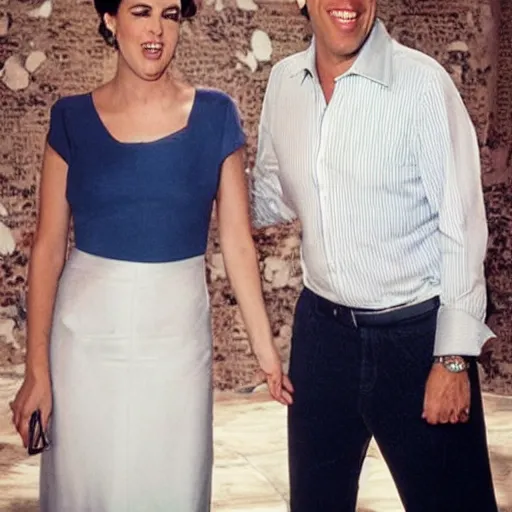 Image similar to a full body beautiful photo of jerry seinfeld wearing a woman's dress