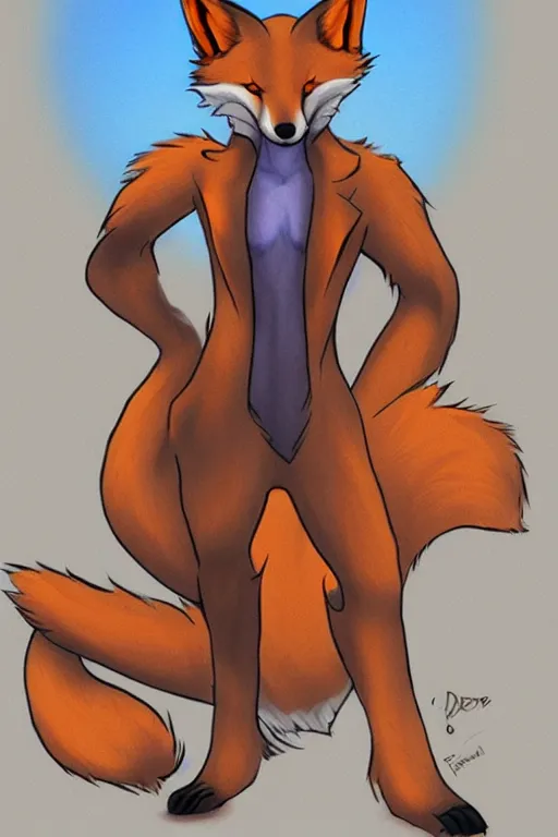 Prompt: a fox fursona, trending on furaffinity, by don bluth, furry art, digital art