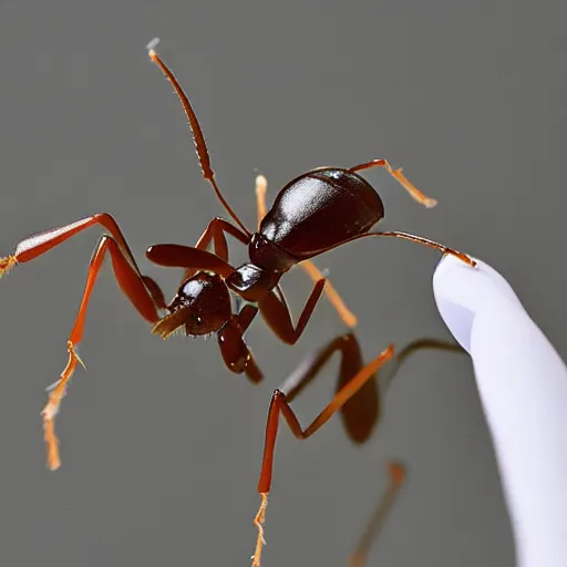 Prompt: an ant in a lab coat