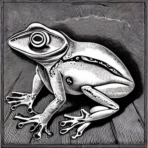 Prompt: full page antique lithograph of Anathomy of godotr, intelligent humanoid frog-like creature, White background, art print, clean brush stroke, realistic highly detailed, 8k post-processing highly detailed, rendered by octane engine, esty