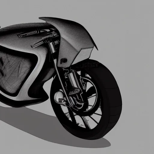 Prompt: drawing of strange concept motorcycle by Japanese engineers, blade runner style, 3d, photorealism