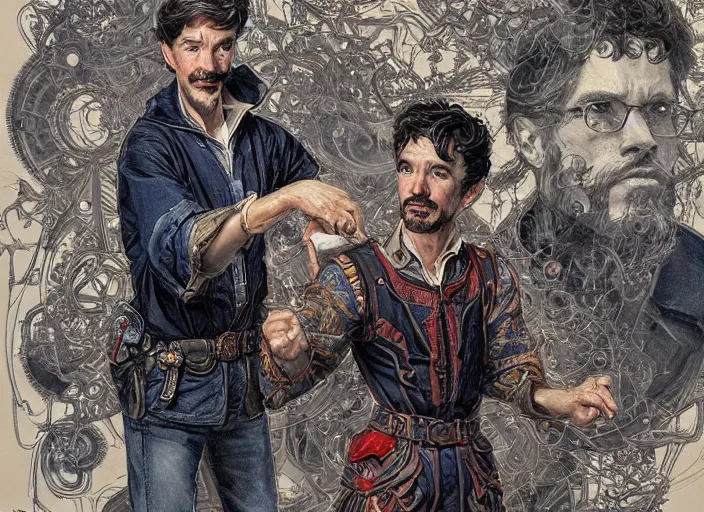 Image similar to a highly detailed technological portrait of stephen strange, james gurney, james jean