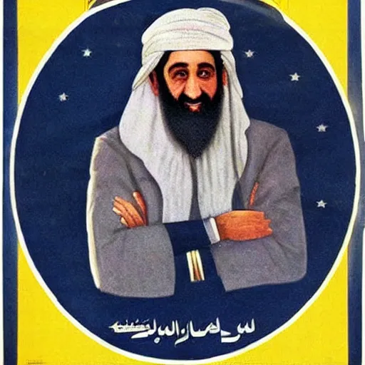 Image similar to islamic soviet propaganda poster of joe biden as osama bin laden in afghanistan