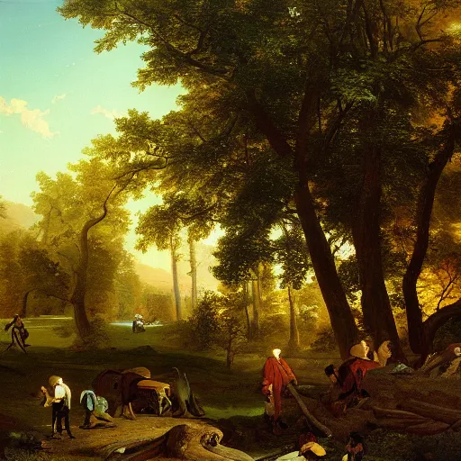 Image similar to this is hell, oil painting by asher brown durand