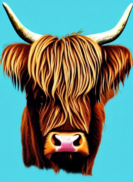 Image similar to highland cattle artwork poster