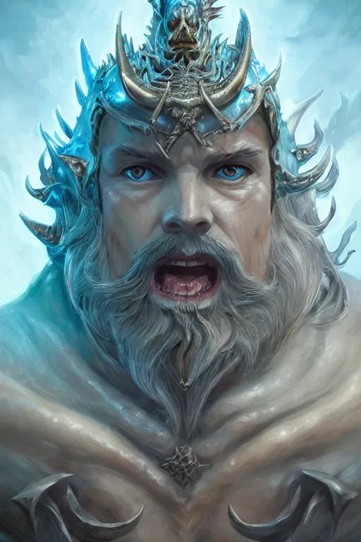 Image similar to lord of sea elf, god of the underworld, highly detailed, d & d, fantasy, highly detailed, digital painting, trending on artstation, concept art, sharp focus, illustration, global illumination, ray tracing, realistic shaded, art by artgerm and greg rutkowski and fuji choko and viktoria gavrilenko and hoang lap, sunny