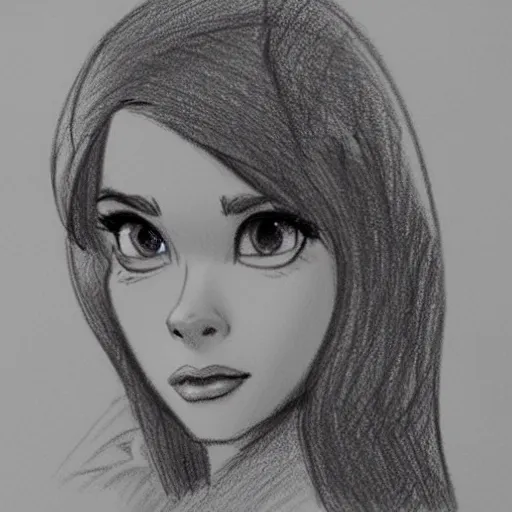 Image similar to milt kahl pencil sketch of chloe grace moretz as snow white