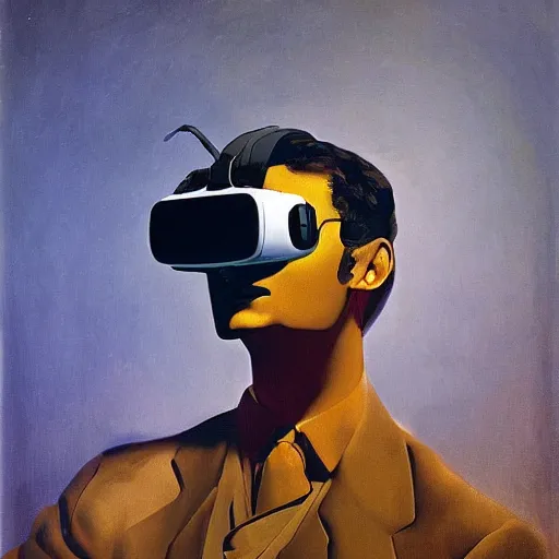 Image similar to A portrait of a VR gamer by salvador dali and ivan aivakovsky