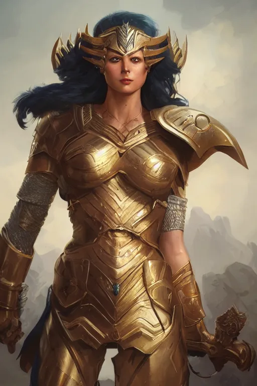 Image similar to amazon valkyrie athena, d & d, fantasy, portrait, highly detailed, headshot, digital painting, trending on artstation, concept art, sharp focus, illustration, art by artgerm and greg rutkowski and magali villeneuve