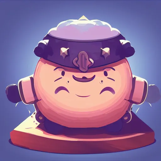 Image similar to a cute chubby cannon, stylized, digital art, blue scheme, mobile game