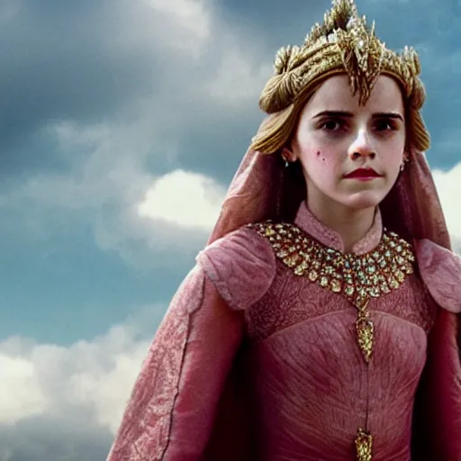 Prompt: Emma Watson as the Empress from A Neverending Story