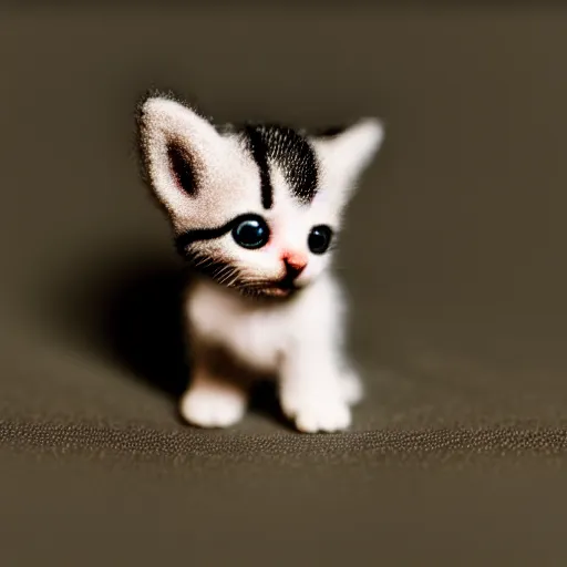 Image similar to macro photo of little tiny micro kitten, 35 mm,