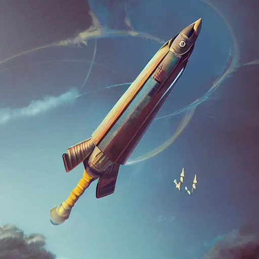 Prompt: retro futuristic vintage rocket spacecraft, atmospheric lighting, painted, intricate, volumetric lighting, beautiful, daytime, sunny weather, slight overcast, sharp focus, deep colours, ultra detailed, by leesha hannigan, ross tran, thierry doizon, kai carpenter, ignacio fernandez rios