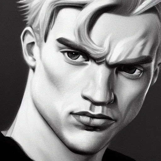 a close up realistic portrait of a blonde man with a, Stable Diffusion