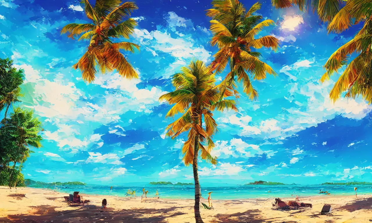 Image similar to paradise beach by alena aenami artworks in 4 k