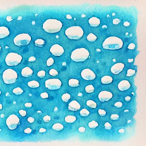 Prompt: highly intricate interlocking tiny aqua blue blobs, watercolor drawing