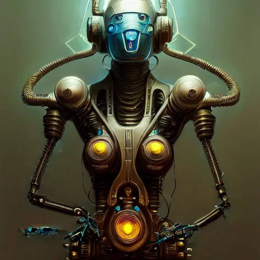 Image similar to low angle shot of a cyberpunk gazmask robot character, intricate, elegant, highly detailed, centered, digital painting, artstation, concept art, smooth, sharp focus, illustration, artgerm, Tomasz Alen Kopera, Peter Mohrbacher, donato giancola, Joseph Christian Leyendecker, WLOP, Boris Vallejo