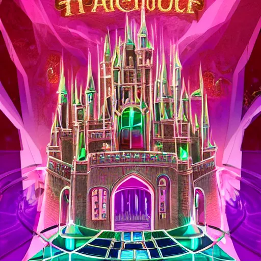 Image similar to crystalpunk hallucinatory castle