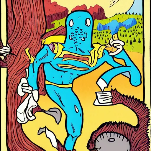 Image similar to raw milk cryptid, comic book art style