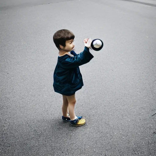 Prompt: a child holding a giant diamond EOS-1D, f/1.4, ISO 200, 1/160s, 8K, RAW, unedited, symmetrical balance, in-frame
