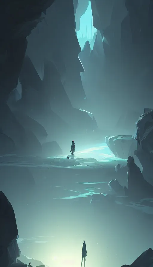 Image similar to concept art by jama jurabaev, cel shaded, cinematic shot, trending on artstation, high quality, brush stroke, lonely crystal cave under moonlight reflection, and the streams are dotted with stars