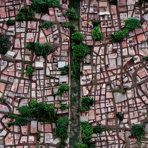 Prompt: a tiny world with streets and houses made of mud, ambient light, beautiful photography