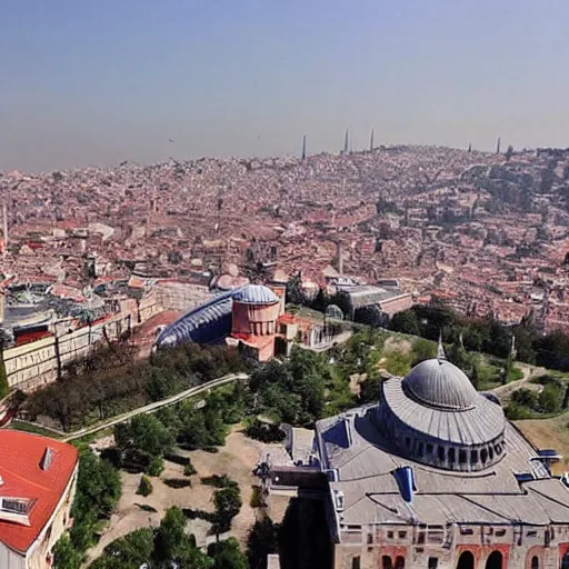 Prompt: 'a beautiful photography of Istanbul Technical University in a dreamland, there are no dormitory issues'