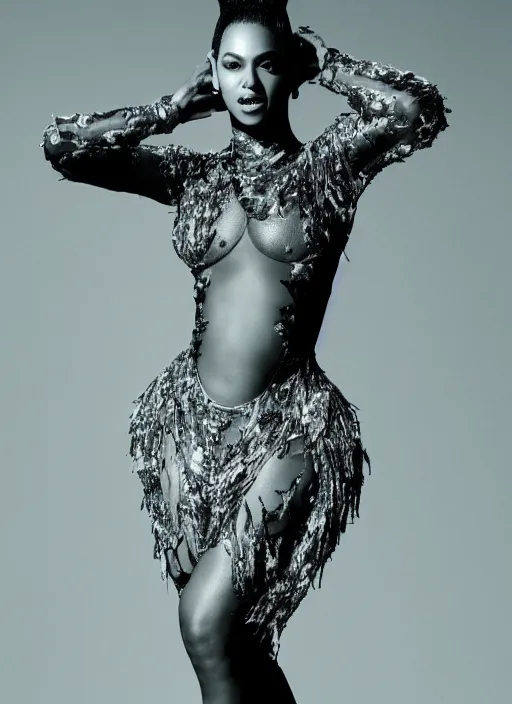 Image similar to beyonce photohoot styled by nick knight posing majestic style , vogue magazine, Highly realistic. High resolution. Highly detailed. Dramatic. 8k.4k.