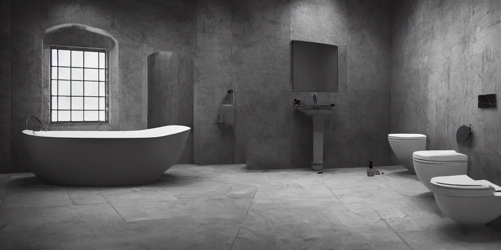 Prompt: Diablo\'s toilet in a luxurious bathroom in hell, onyx walls, photorealistic, 8k render, dslr, trending on unsplash